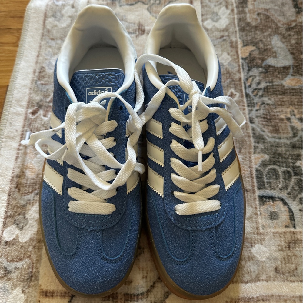 Adidas Blue and White Gazelle Sambas Sneakers